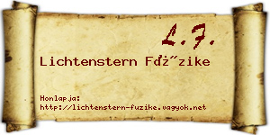 Lichtenstern Füzike névjegykártya